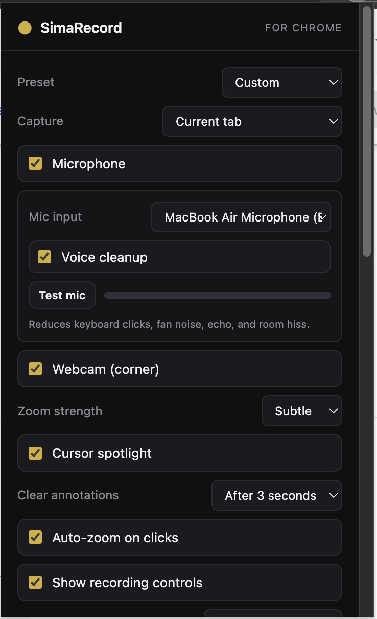 SimaRecord for Chrome gallery image