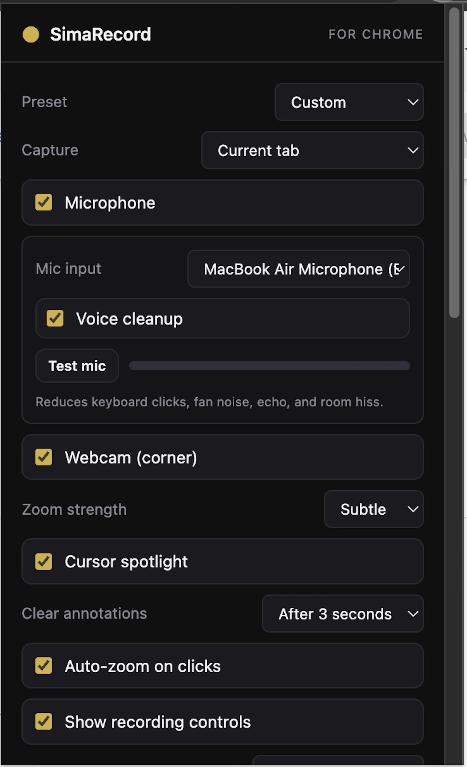 SimaRecord for Chrome screenshot 5