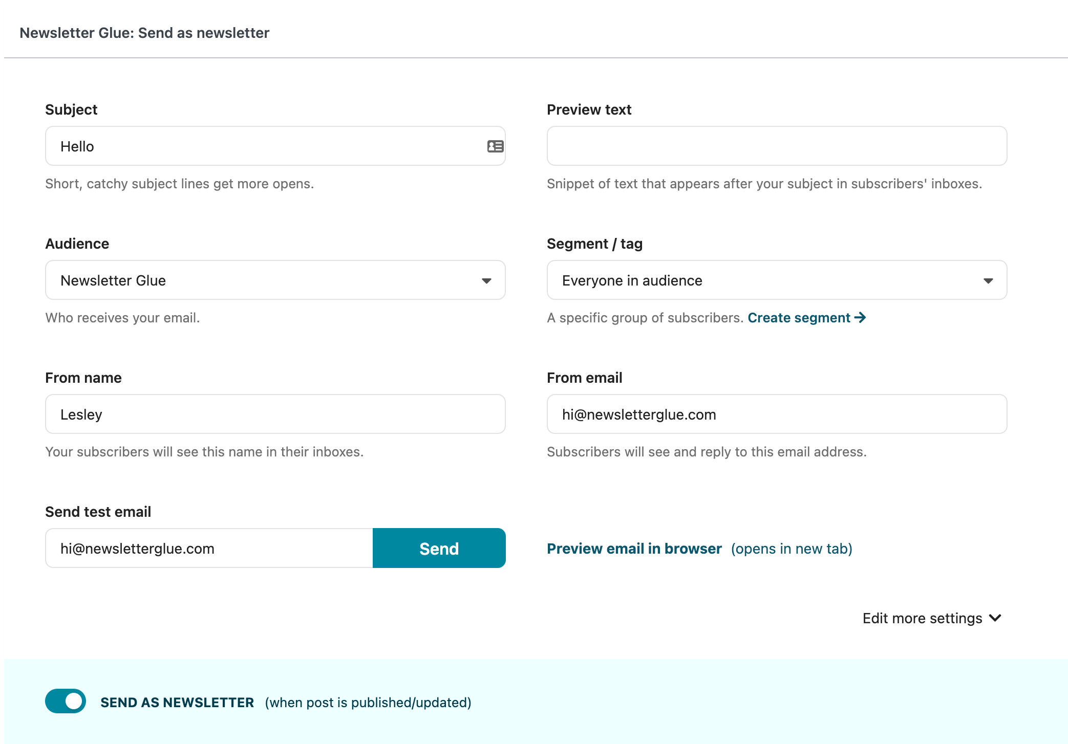 Newsletter Glue 2.0 gallery image