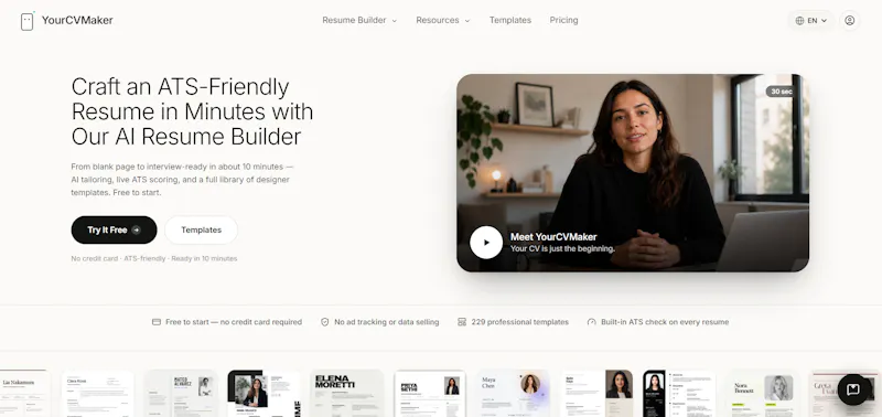 YourCVMaker screenshot 1
