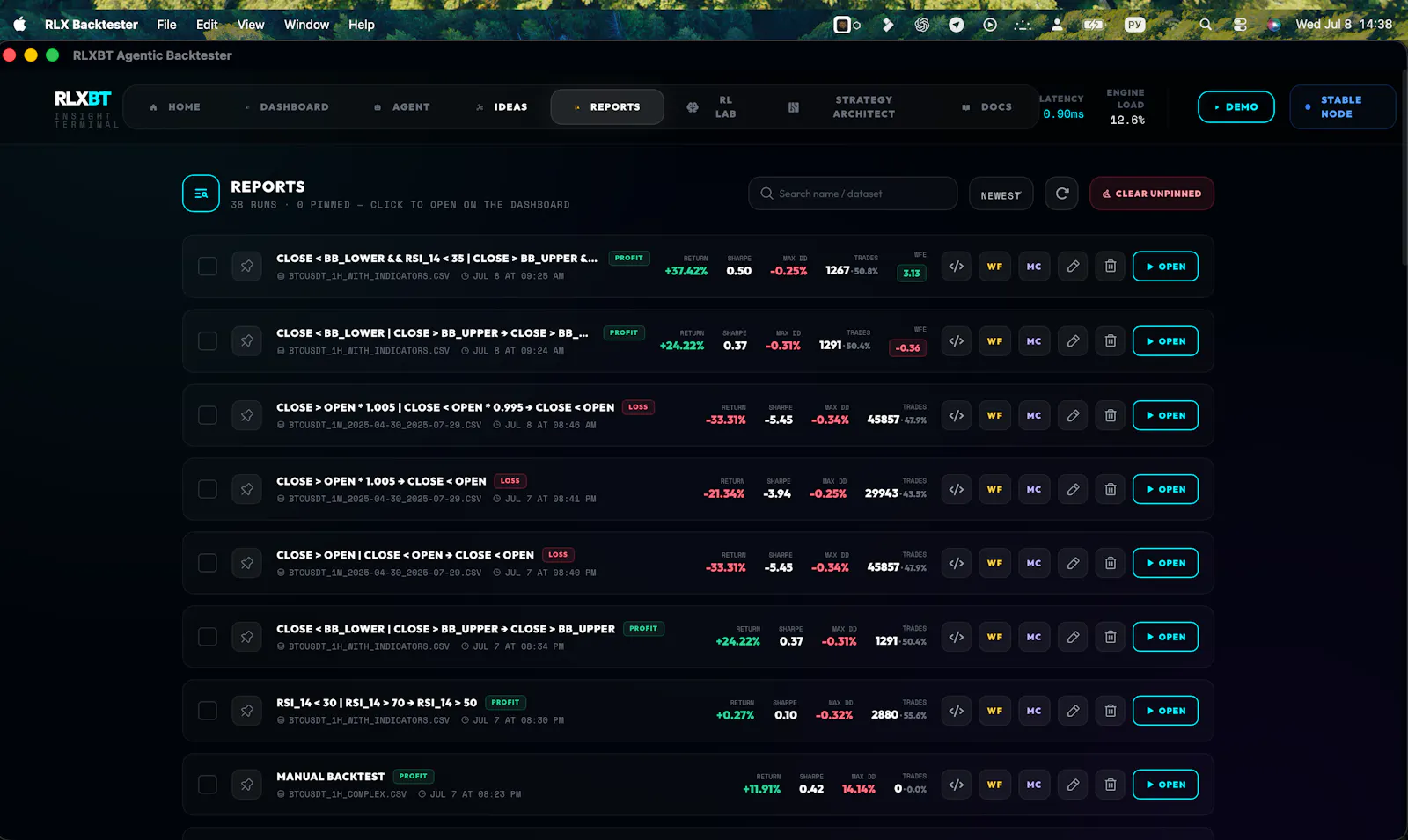 RLX Backtester screenshot 3