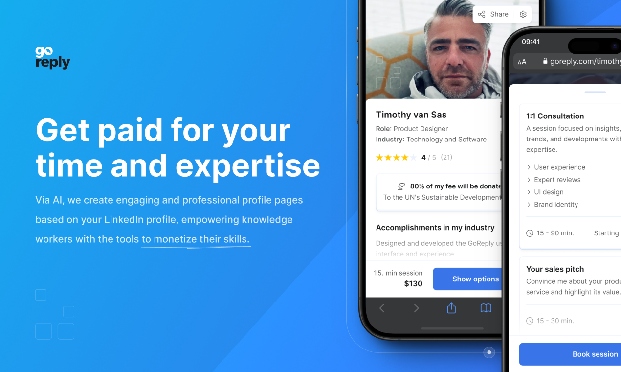 startuptile GoReply.com-Platform for professionals to monetize expertise & time