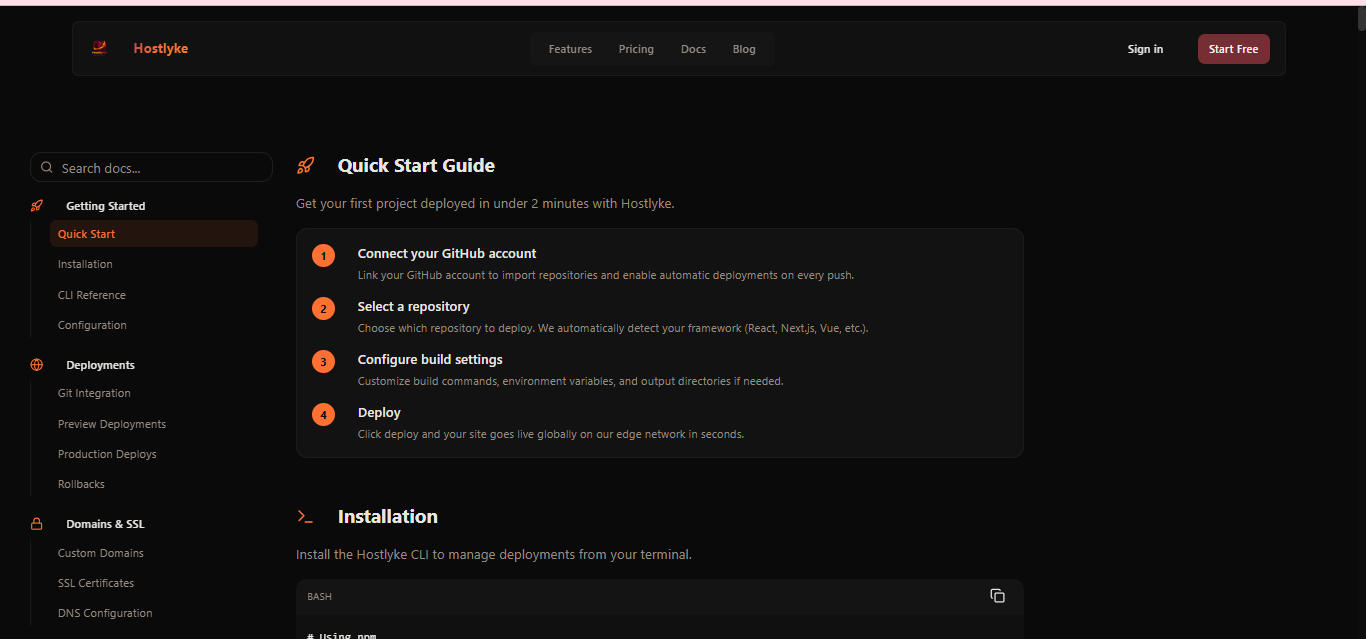 Hostlyke - Screenshot 4 showing product features and functionality