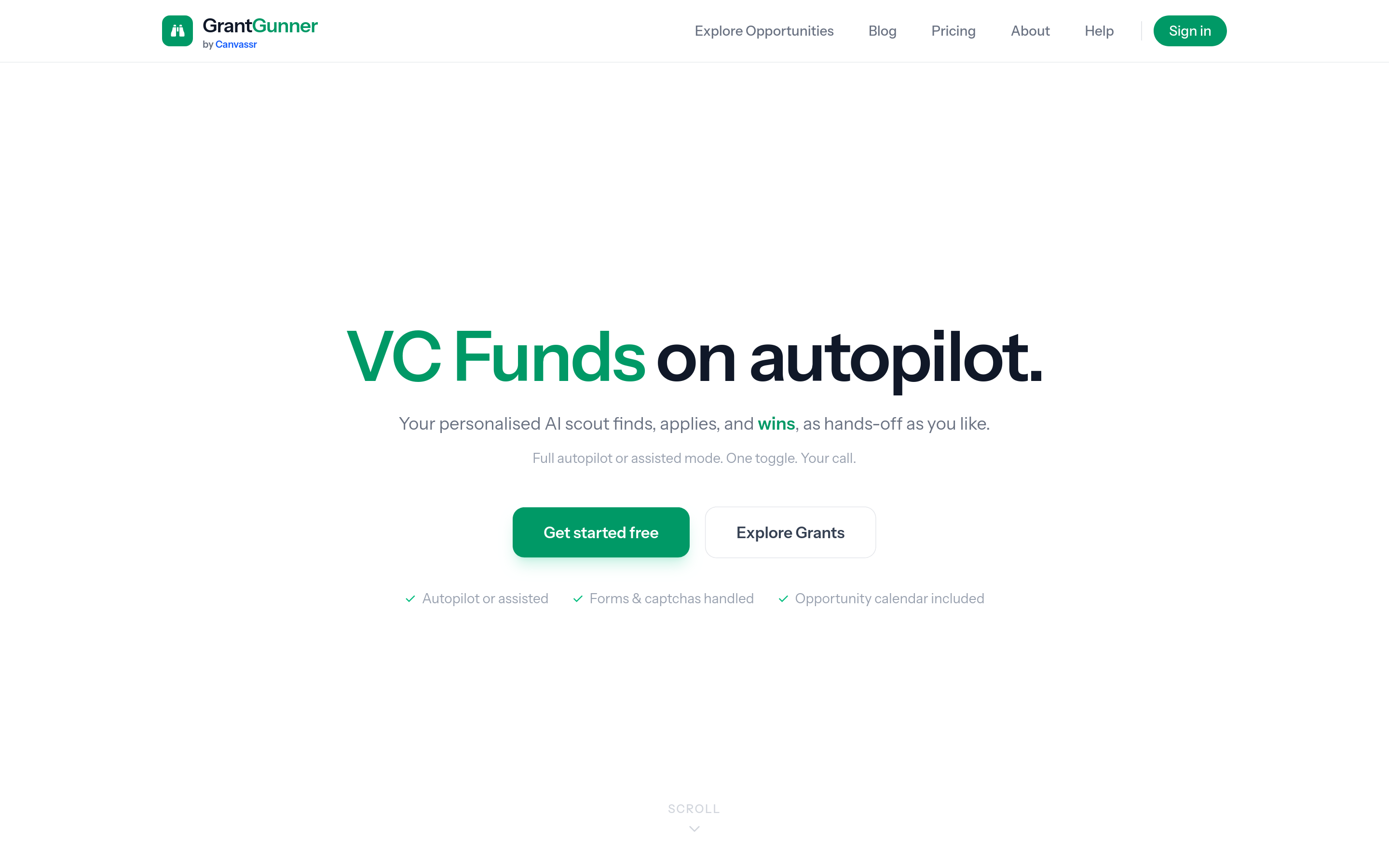 GrantGunner - Main product screenshot demonstrating key features and user interface