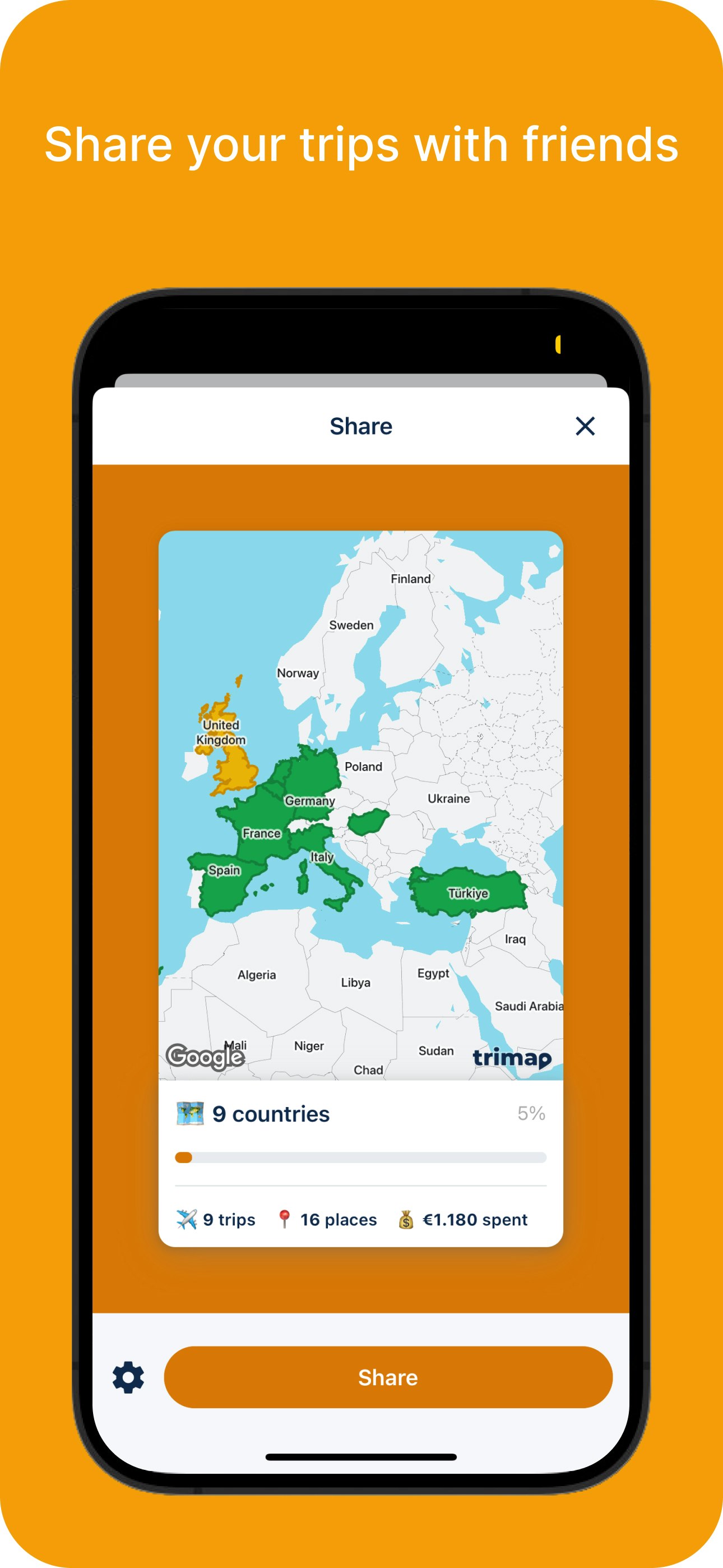 Trimap - I tuoi viaggi sulla mappa del mondo media 6