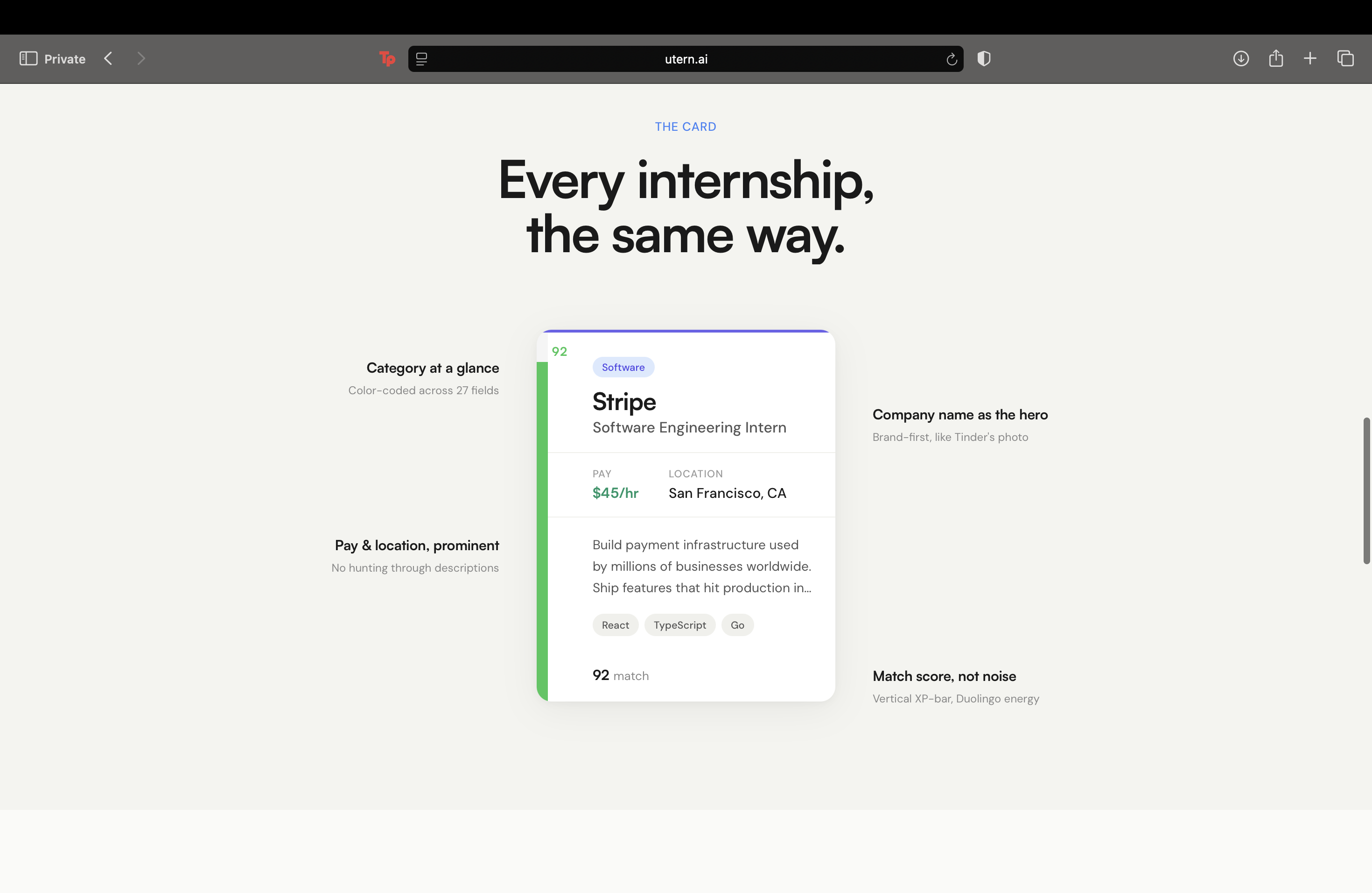 UTern — Swipe for Internships gallery image