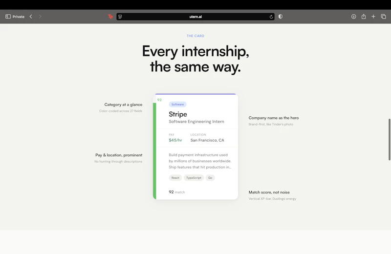 UTern — Swipe for Internships screenshot 6