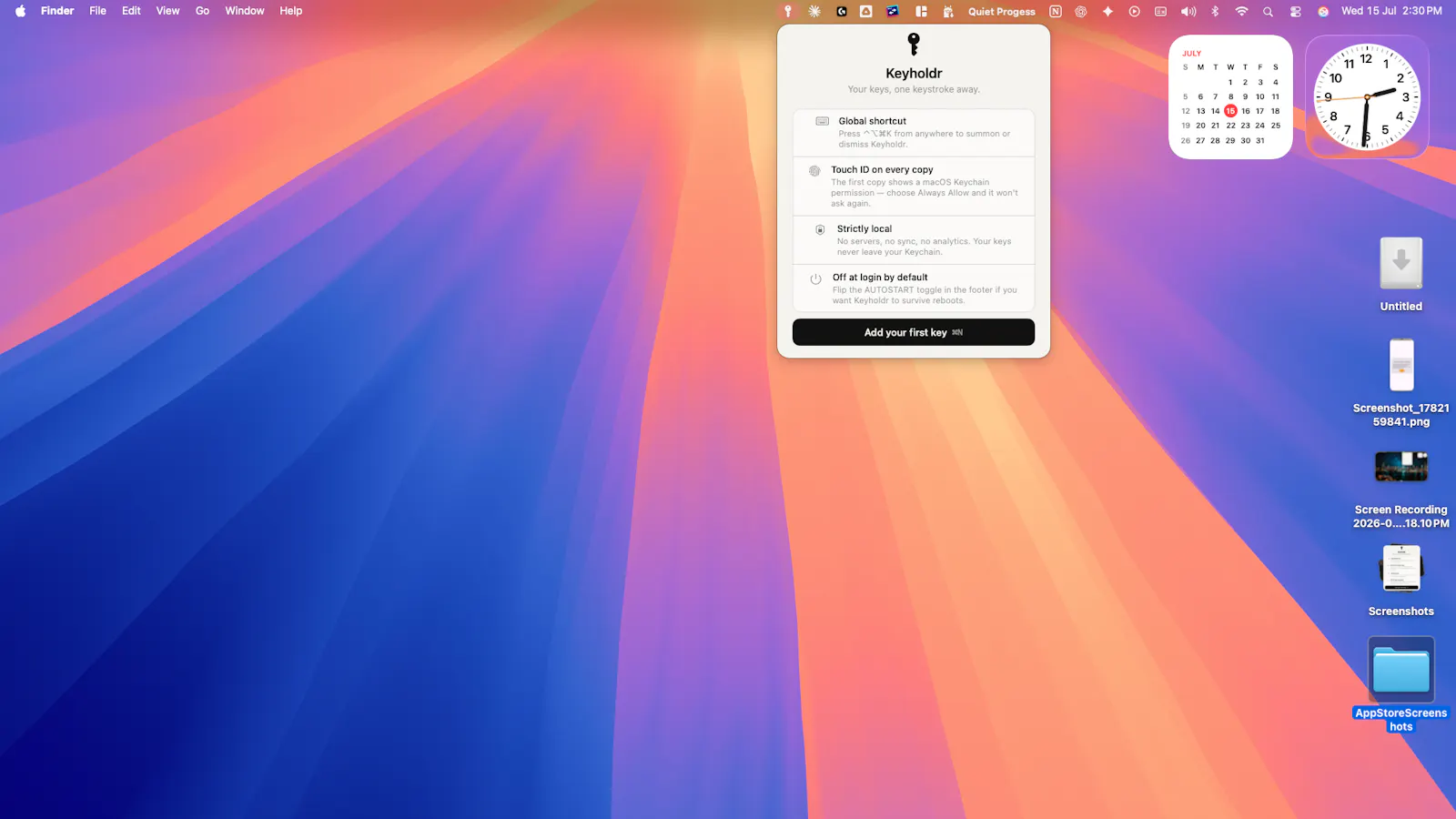 Keyholdr screenshot 2