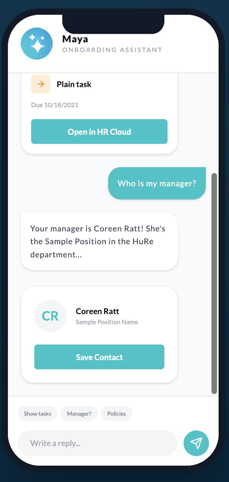 Maya AI Onboarding Agent by HR Cloud screenshot 2