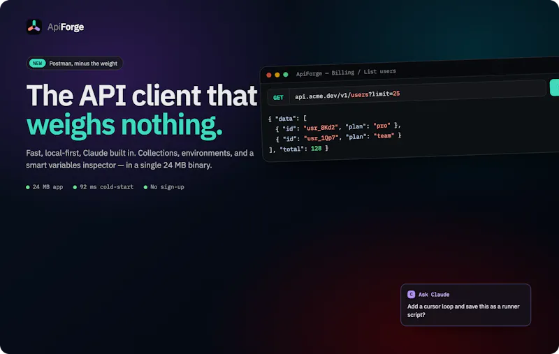 ApiForge — The API lightweight client . screenshot 2