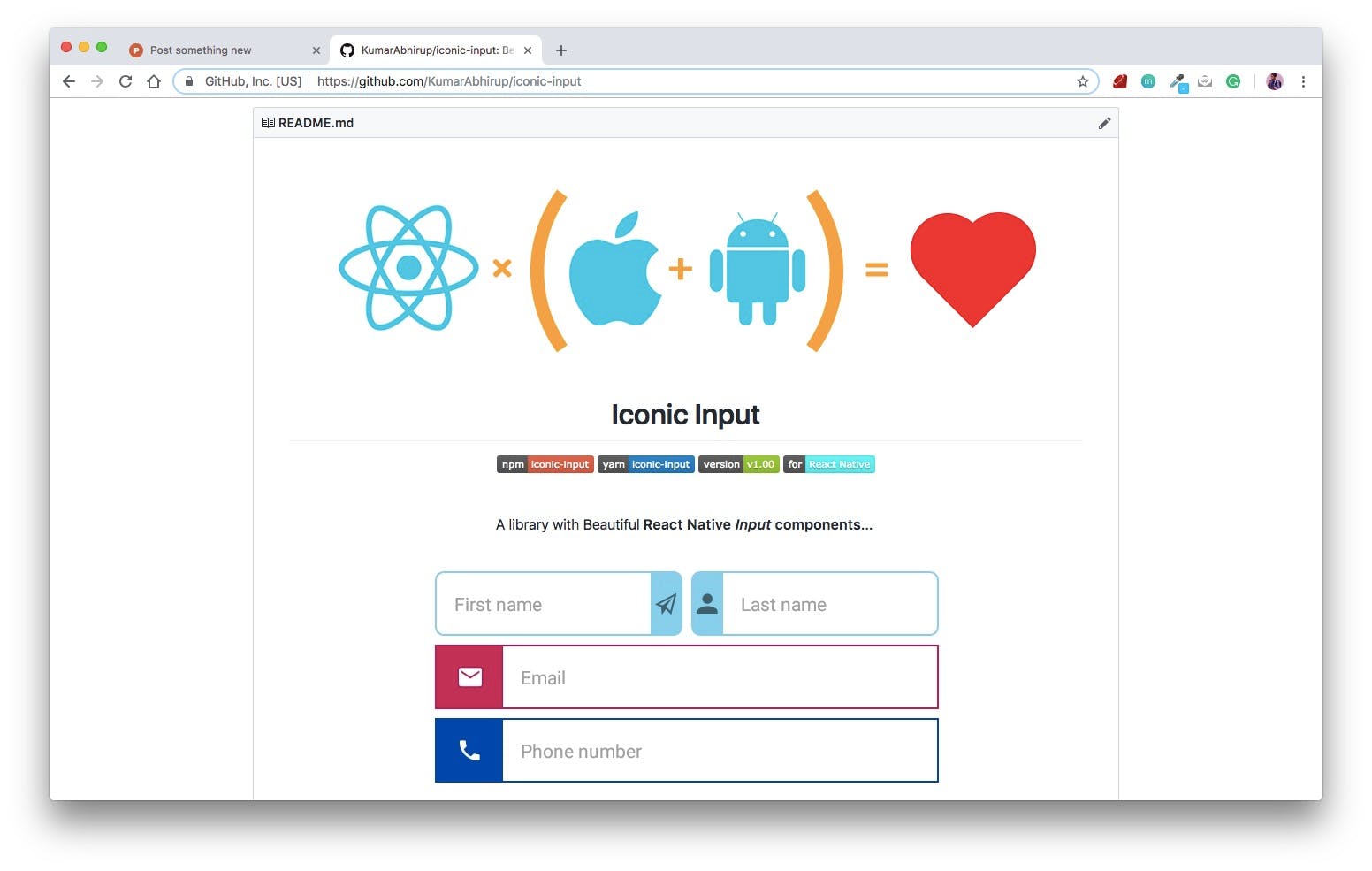 Iconic Input components for React Native media 1
