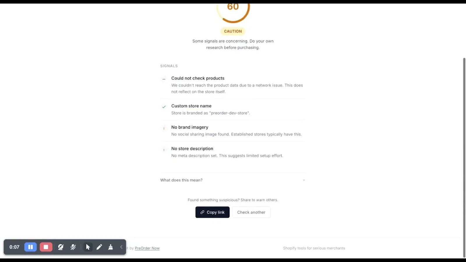 StoreVerify — Legit Shopify Store Check. screenshot 1 (video preview)