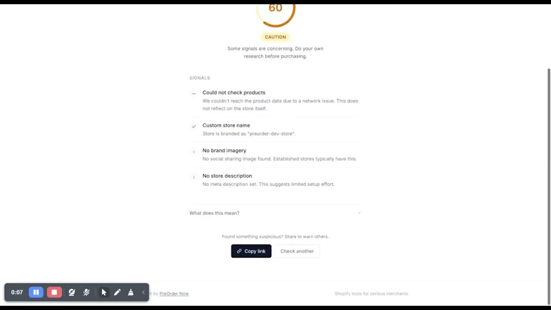 StoreVerify — Legit Shopify Store Check. screenshot 1 (video preview)