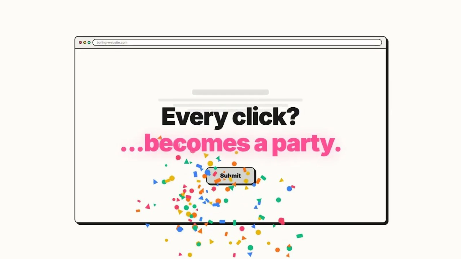 Confetti Burst Chrome Extension screenshot 1 (video preview)
