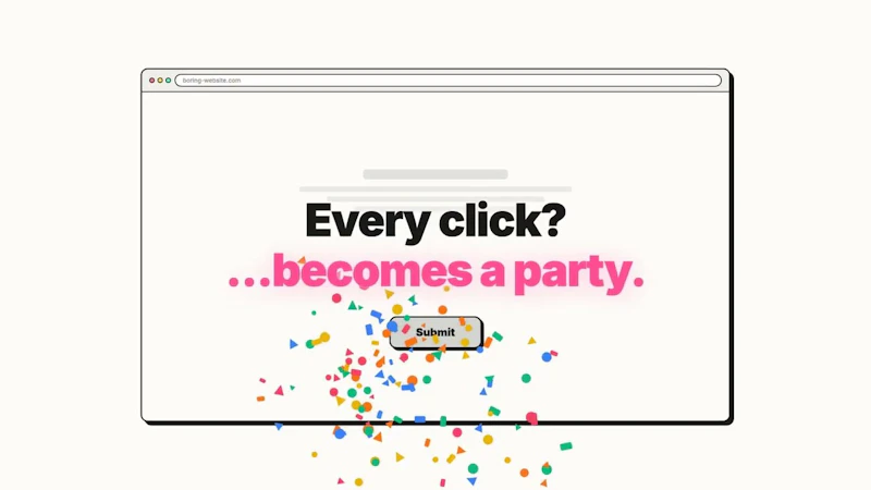 Confetti Burst Chrome Extension screenshot 1 (video preview)