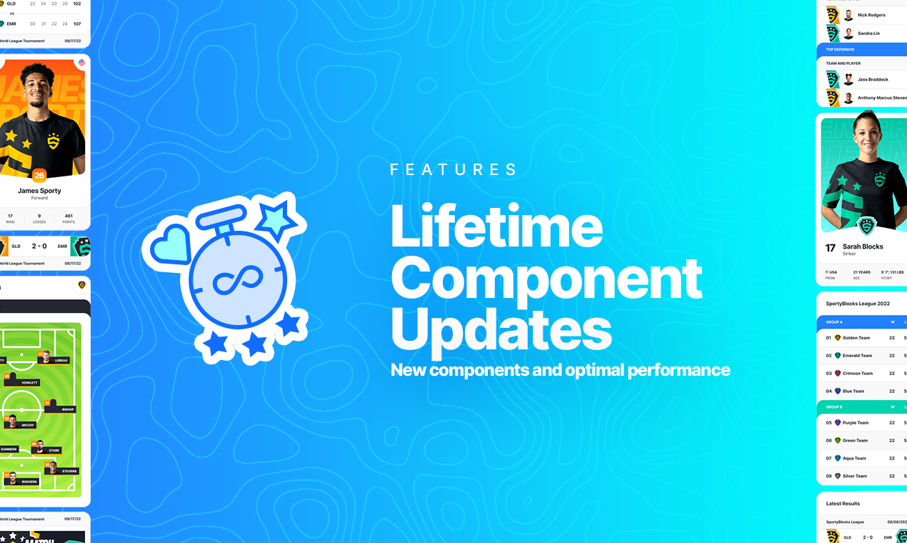 스포츠 블록 - Tailwind CSS 용 React 및 HTML 스포츠 구성 요소 미디어 6