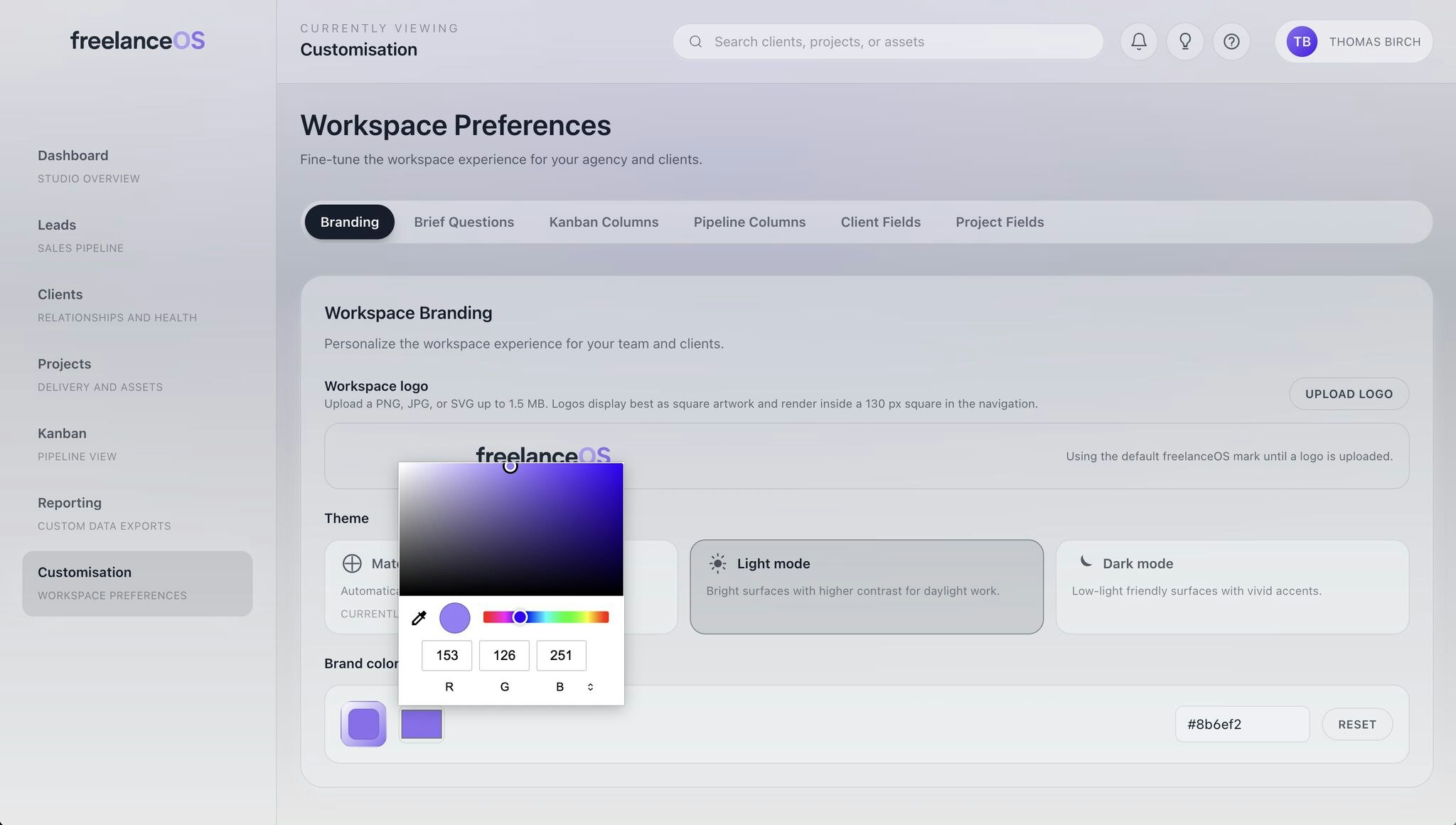 freelanceOS gallery image