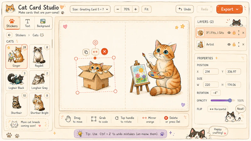 Cat Card Studio screenshot 1