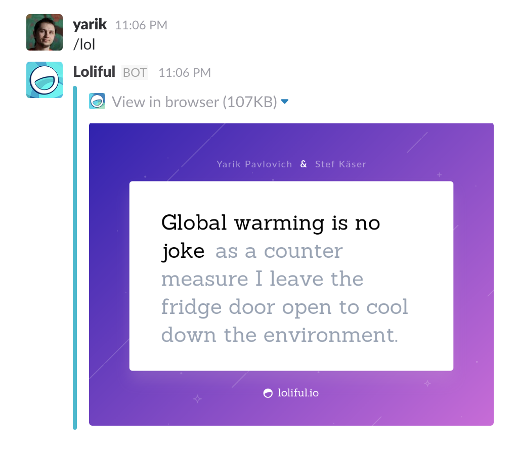 Loliful bot for Slack gallery image