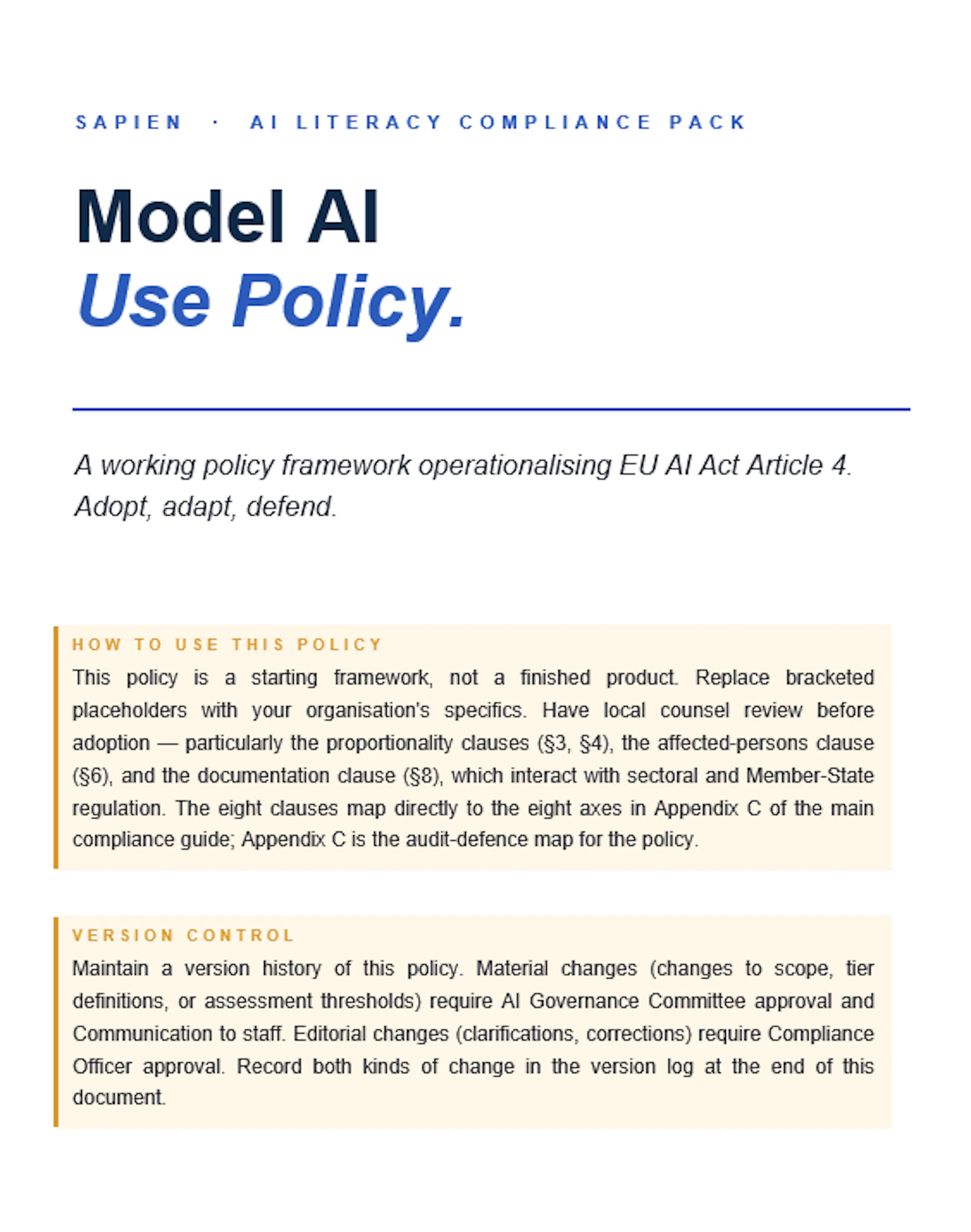EU AI Act Articlr 4 AI Compliance Pack screenshot 2