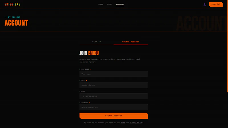 ERIDU Full-Stack Fashion E-Commerce Web screenshot 5