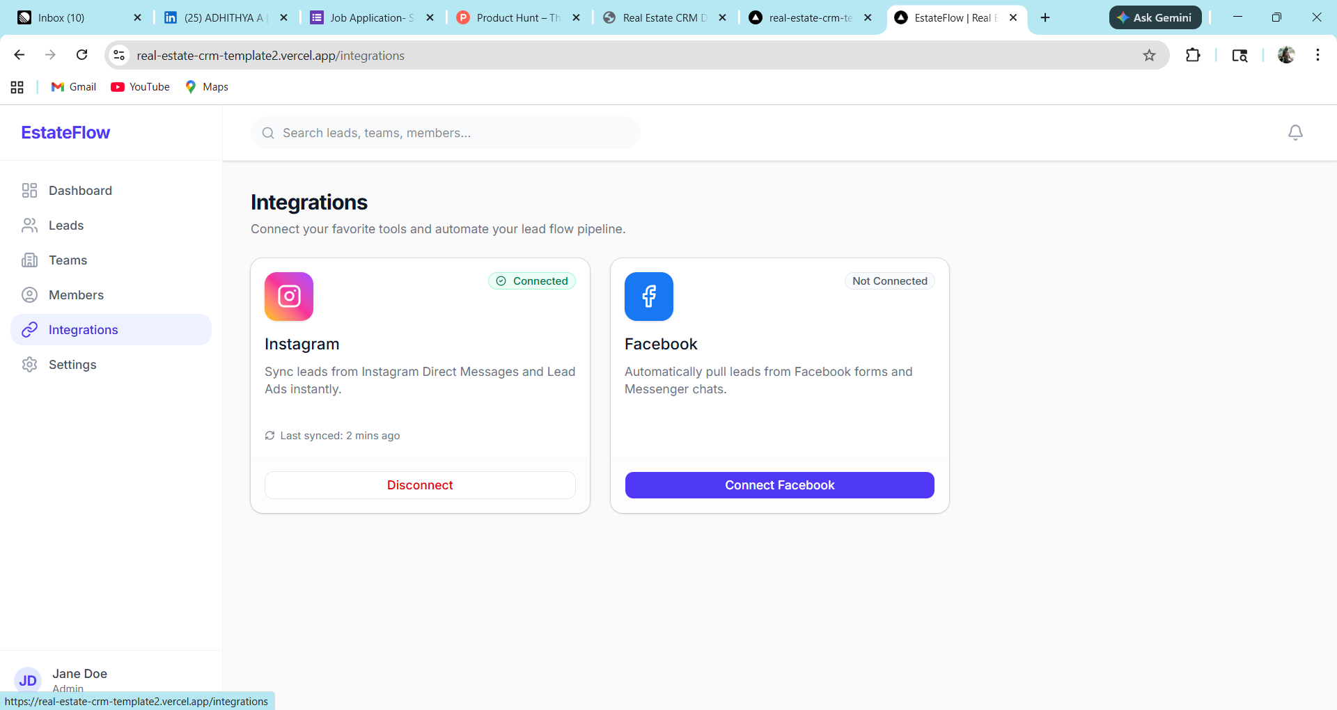 EstateFlow Dashboard UI gallery image