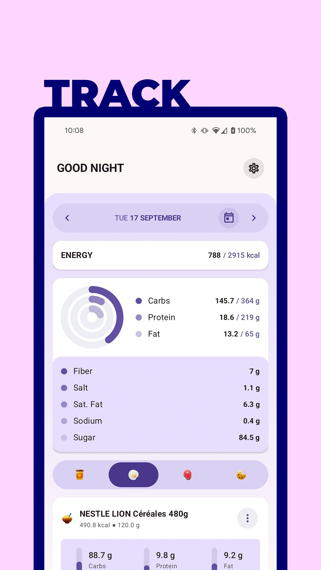 Mídia 3 de Donutrack - contador de calorias