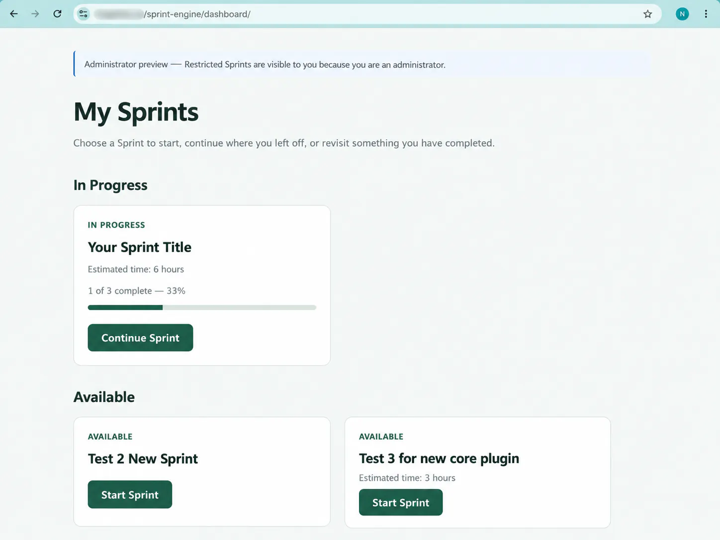 Sprint Engine for WordPress gallery image
