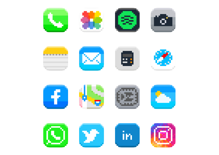 Free Pixel Art Icon Pack for IOS 14 gallery image
