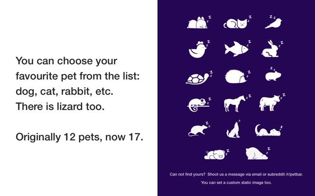 PetBar: A sleeping pet on your menu bar gallery image