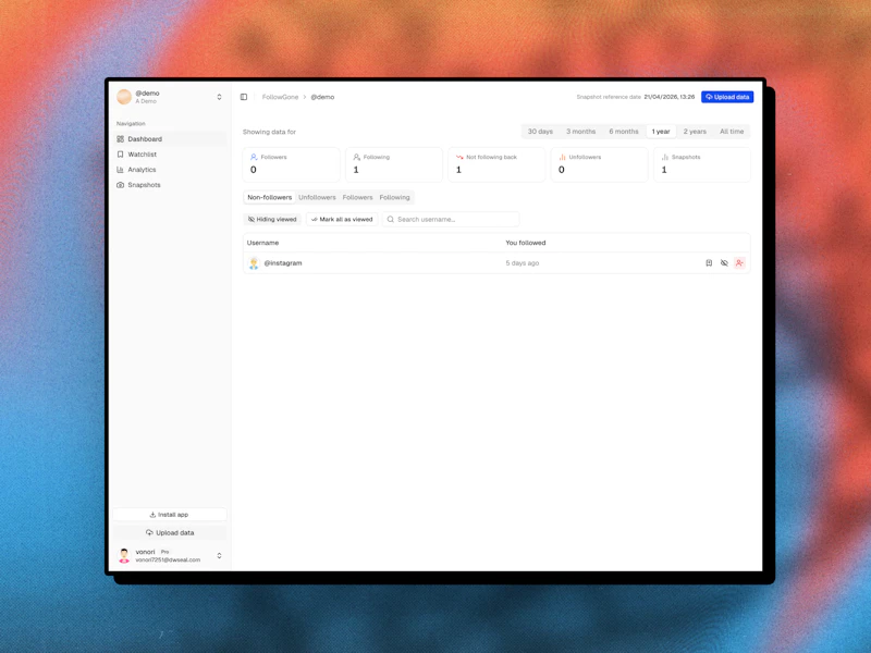 FollowGone screenshot 1