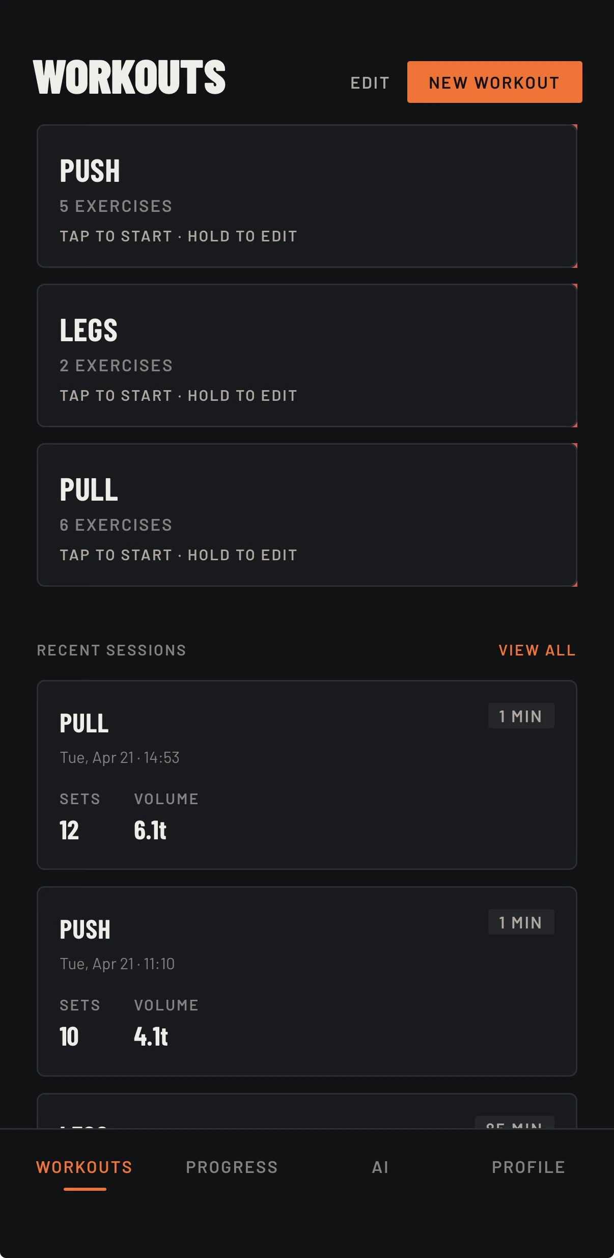 Lightweight — Minimalist Workout Tracker screenshot 2