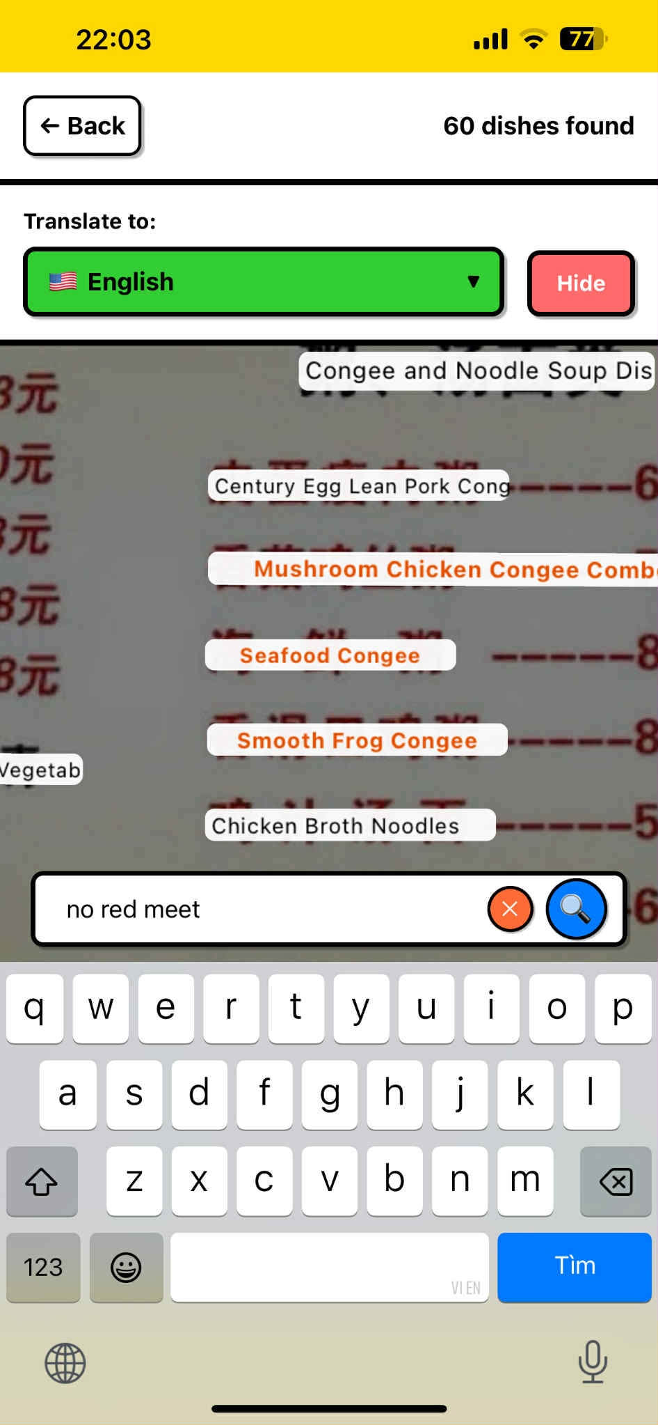 Média Hé menu - Ne risquez pas la vie sur le menu local - Menu-scan, voyage, allergie à la nourriture, durée de vie des risques, menu local 6