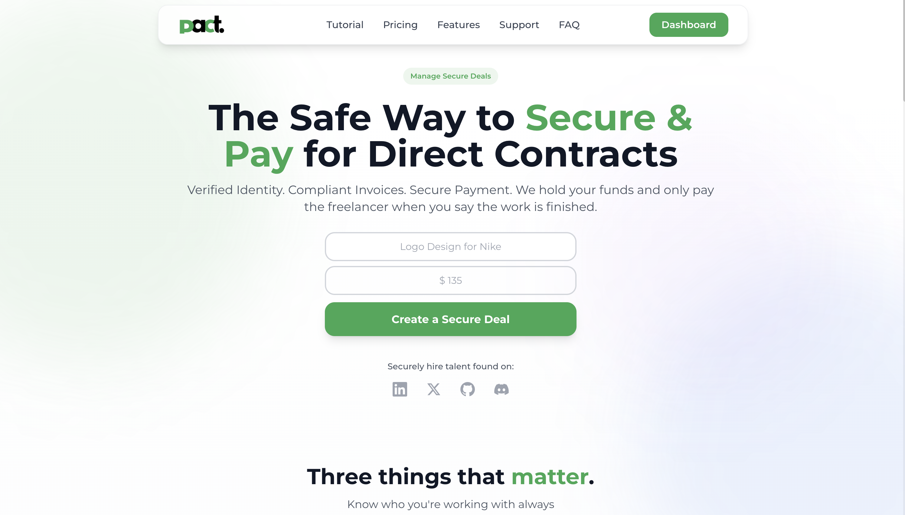 Pact - Main product screenshot demonstrating key features and user interface