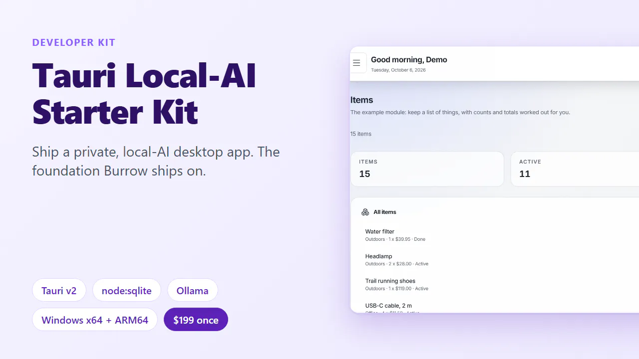 Tauri Local-AI Starter Kit gallery image