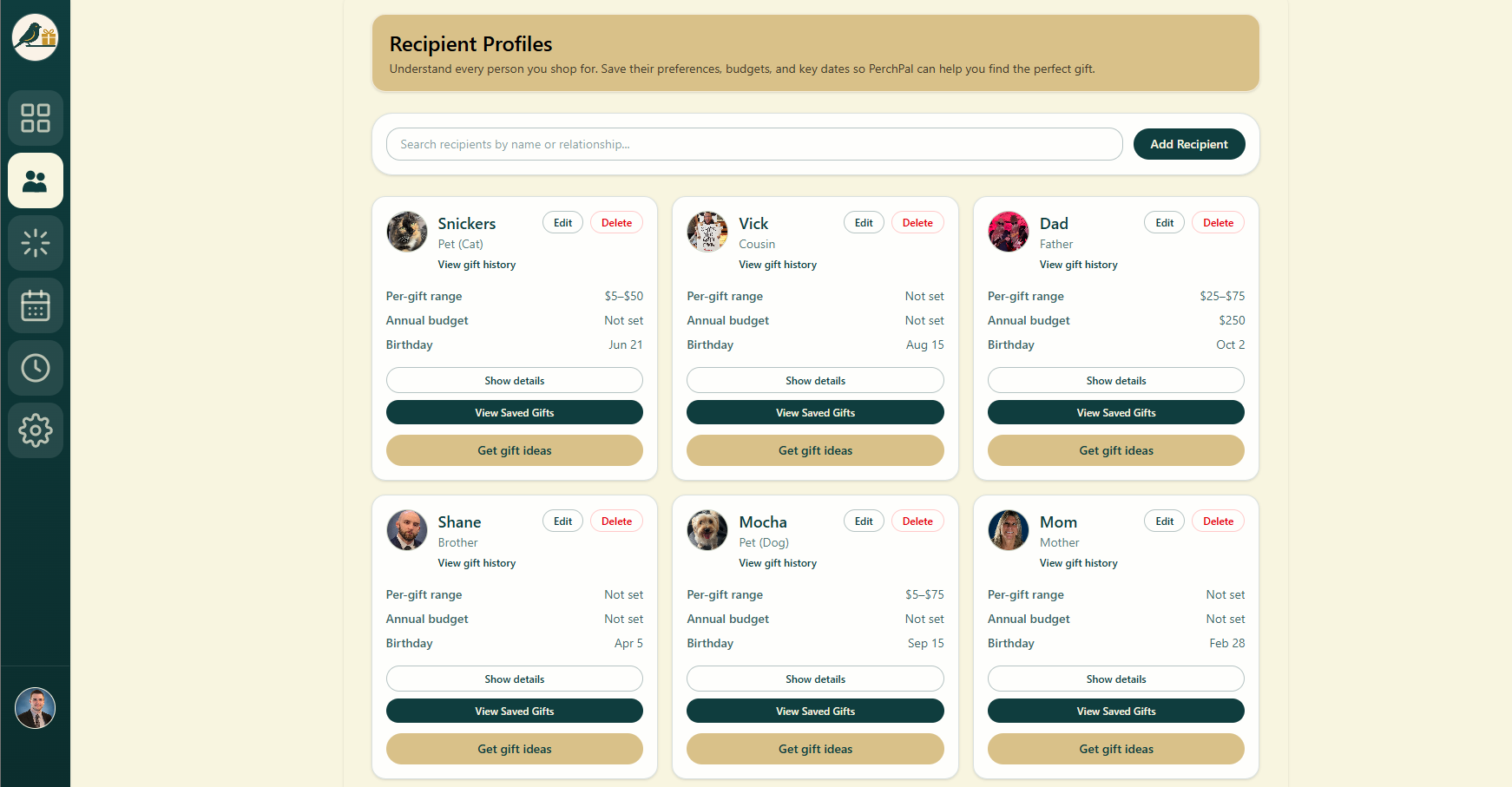 GiftPerch - Screenshot 2 showing product features and functionality