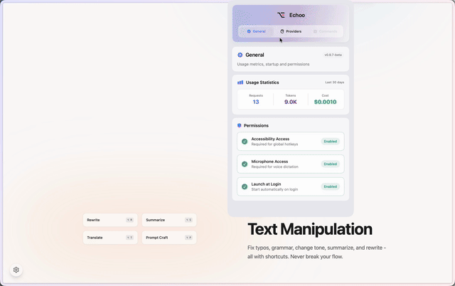 Echoo - Screenshot 2 showing product features and functionality