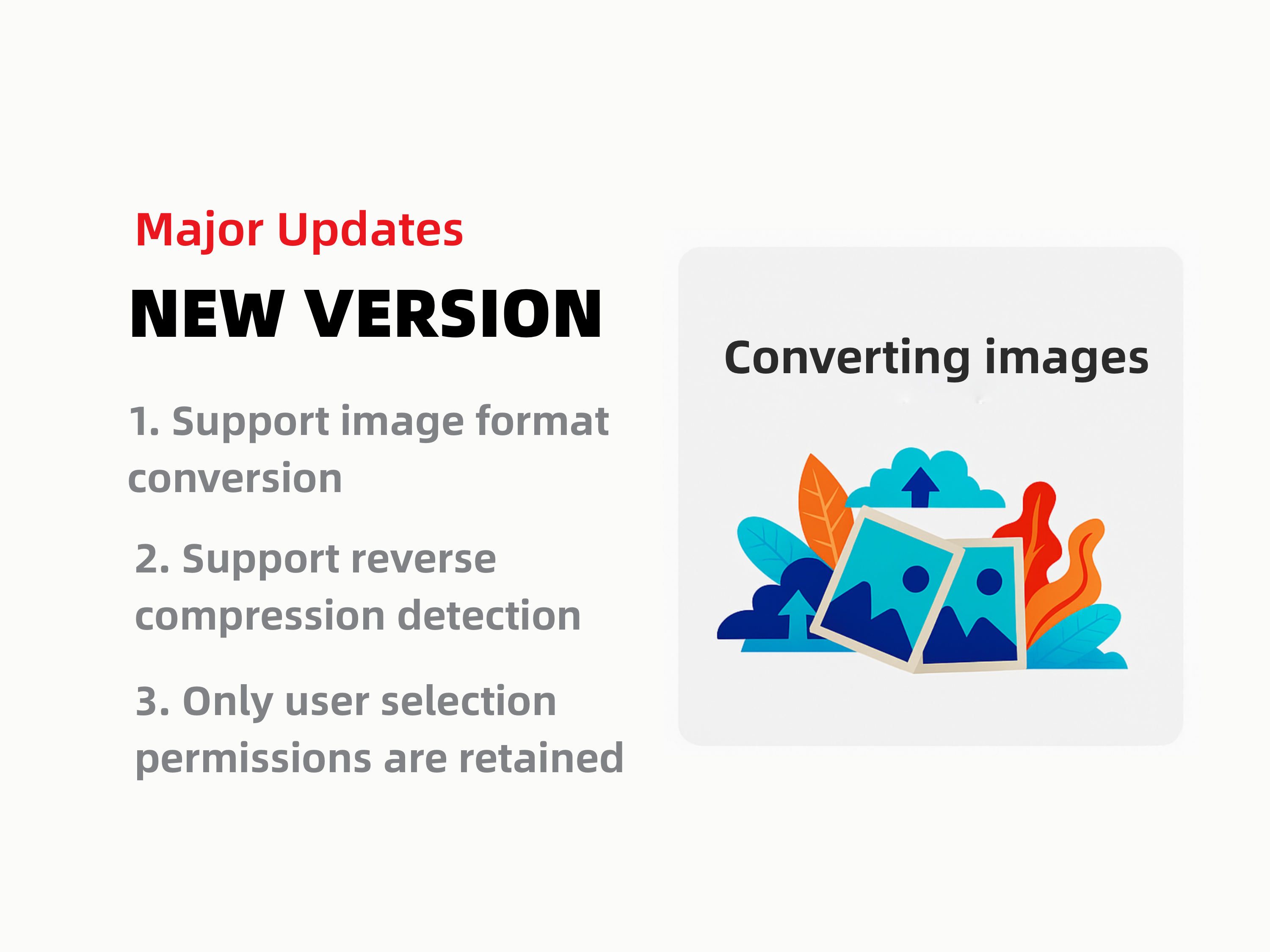 Mídia 1 de Função de conversão de imagem adicionada - Converter fotos com um clique