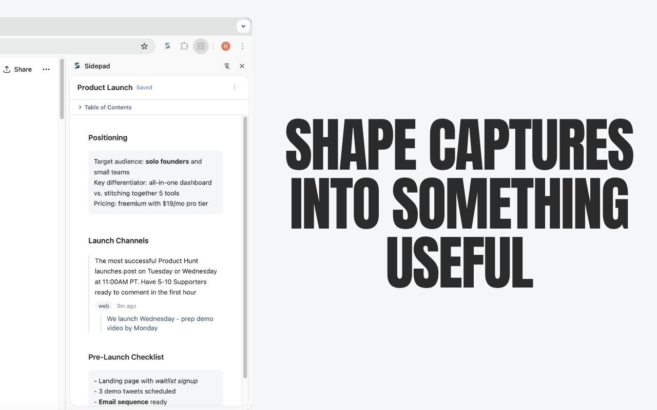 Sidepad - Capture and organize AI chats gallery image