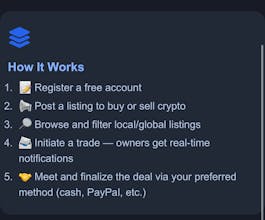 CryptoBSE - Buy sell exchange locally gallery image