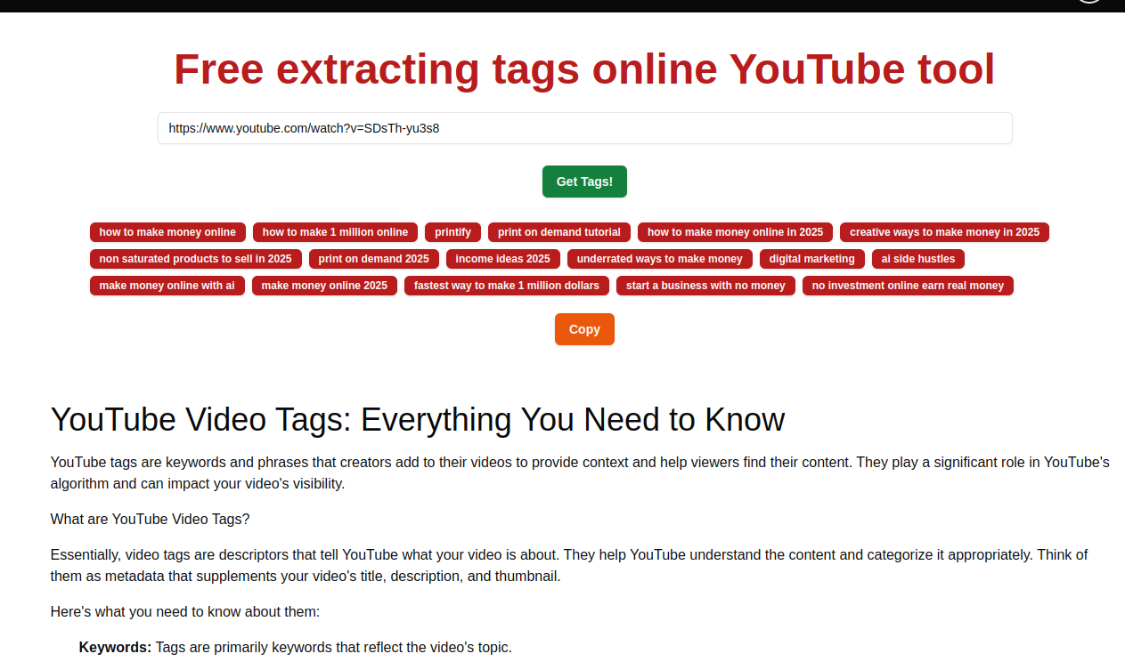 Free YouTube tags extractor online - Get youtube tags online from any video you want media 2