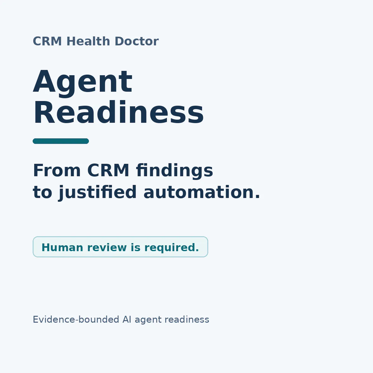 CRM Health Doctor — Agent Readiness