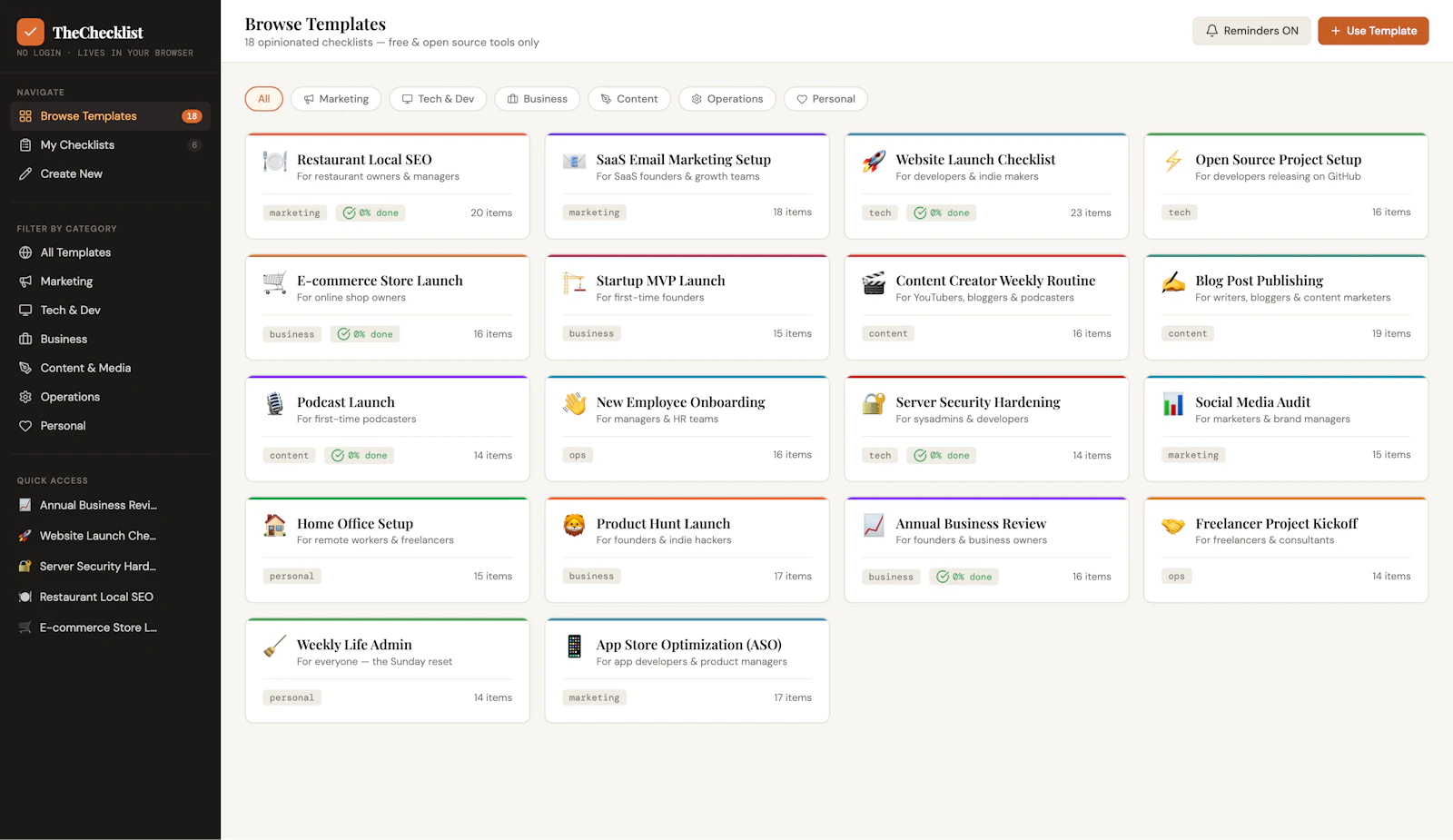 TheChecklist screenshot 1