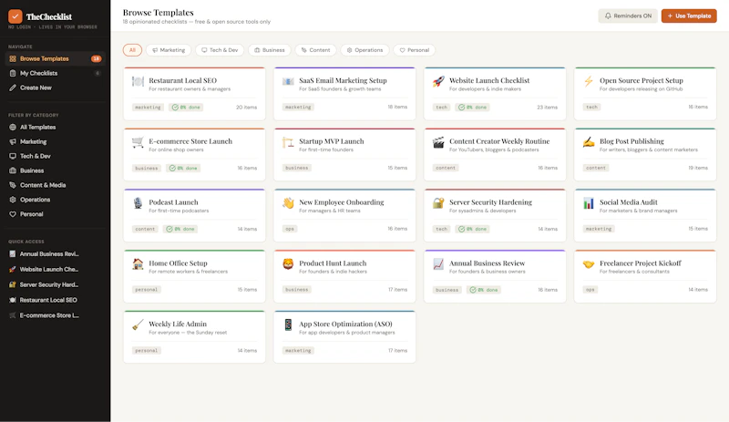 TheChecklist screenshot 1