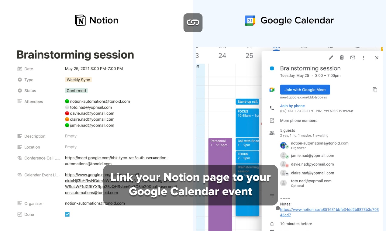 syncing google calendar with notion