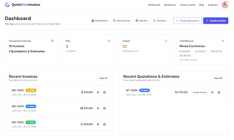 Quick Free Invoice screenshot 2
