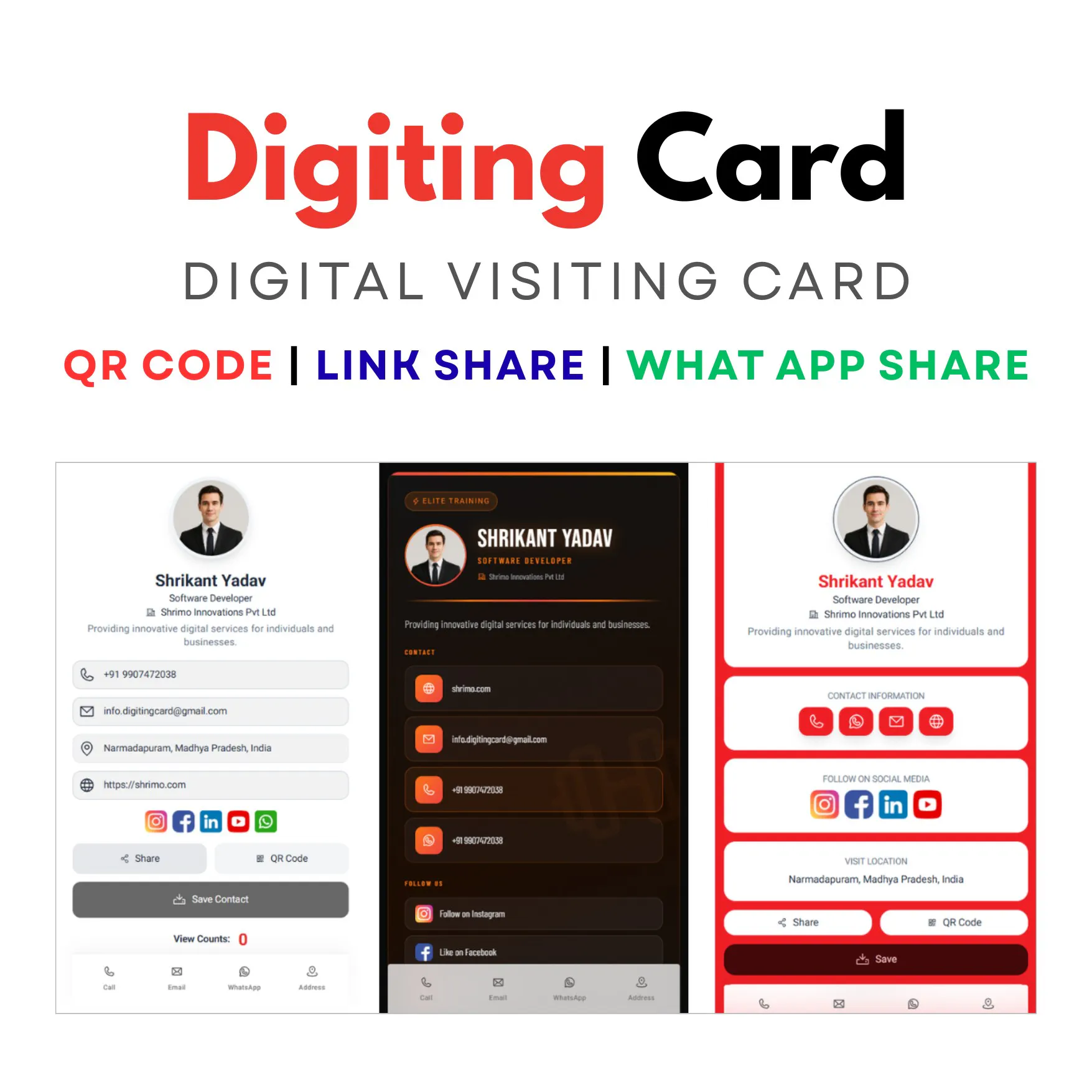 DigitingCard - Digital Visiting Card product banner