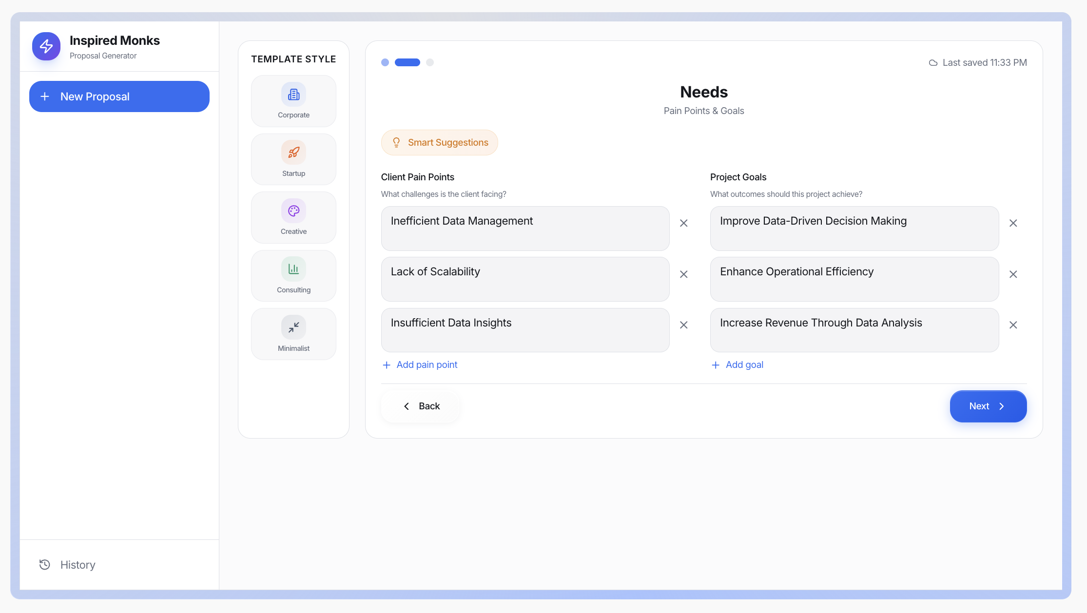 Free AI Proposal Generator - Screenshot 4 showing product features and functionality