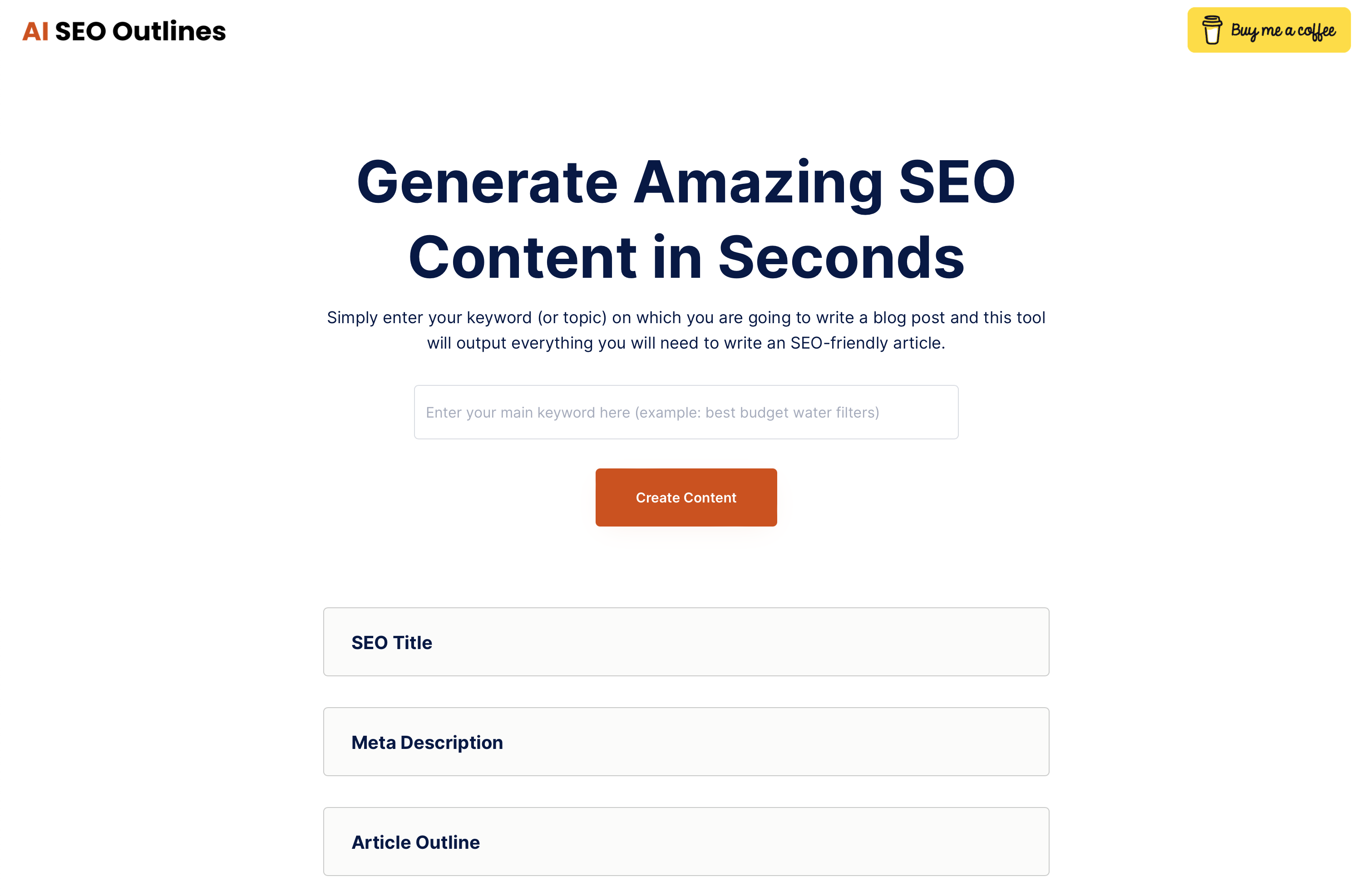 AI SEO Outlines - Generate SEO article outlines with AI | Product Hunt