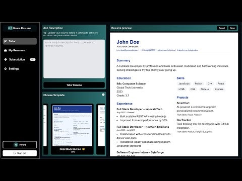 Neura Resume gallery image